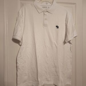 Abercrombie & Fitch White Polo Shirt Classic Style